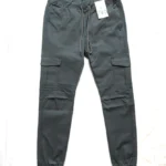 Dark Grey Cotton Cargo Trousers