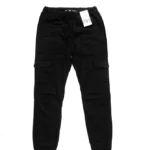 Black 6-Pocket Cotton Cargo Trouser