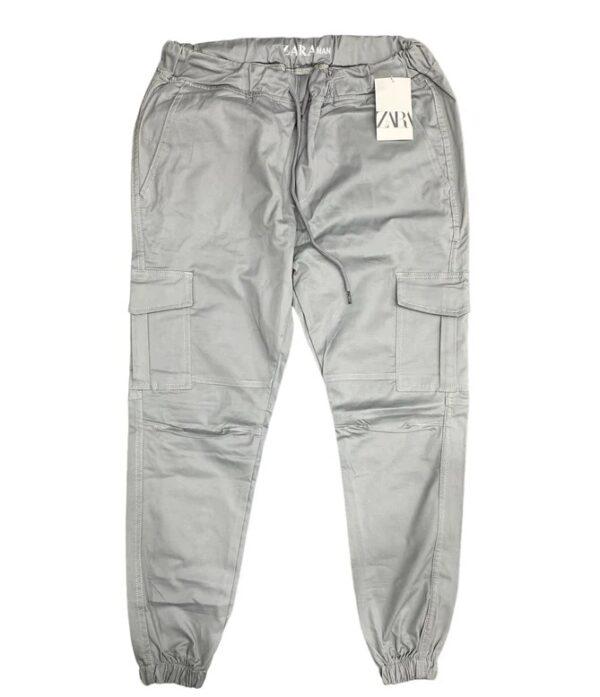 Light Grey 6-Pocket Cotton Cargo Trouser