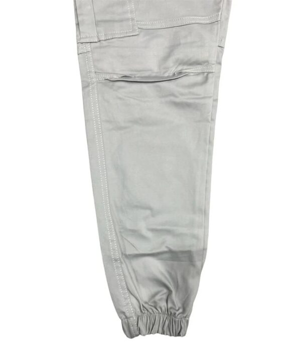 Light Grey 6-Pocket Cotton Cargo Trouser