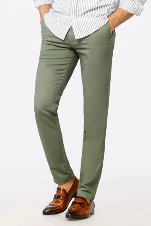 Light Green Cotton Chinos Pant