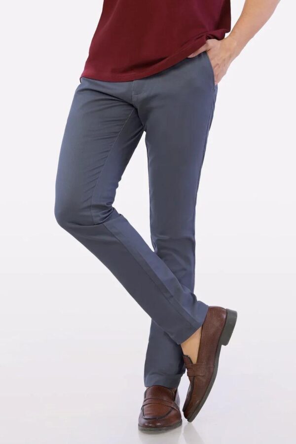 Grey Cotton Chinos Pant